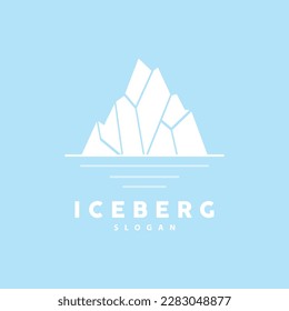 Iceberg Logo, Antarctic Mountains Vector In Ice Blue Color, Nature Design, Product Brand Illustration Template Icon