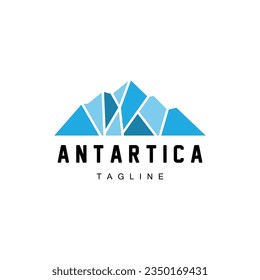 Iceberg Logo, Antarctica Logo Design, Simple Nature Landscape Vector Illustration Template