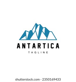 Iceberg Logo, Antarctica Logo Design, Simple Nature Landscape Vector Illustration Template