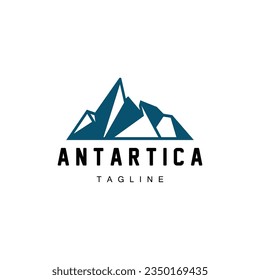 Iceberg Logo, Antarctica Logo Design, Simple Nature Landscape Vector Illustration Template