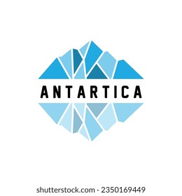 Iceberg Logo, Antarctica Logo Design, Simple Nature Landscape Vector Illustration Template