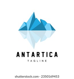 Iceberg Logo, Antarctica Logo Design, Simple Nature Landscape Vector Illustration Template