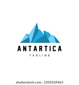 Iceberg Logo, Antarctica Logo Design, Simple Nature Landscape Vector Illustration Template