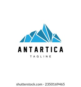 Iceberg Logo, Antarctica Logo Design, Simple Nature Landscape Vector Illustration Template