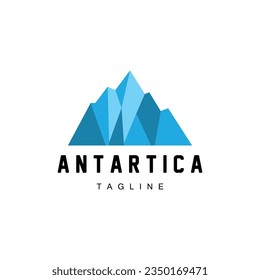 Iceberg Logo, Antarctica Logo Design, Simple Nature Landscape Vector Illustration Template