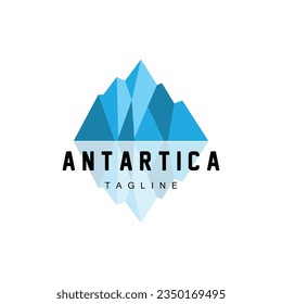 Iceberg Logo, Antarctica Logo Design, Simple Nature Landscape Vector Illustration Template