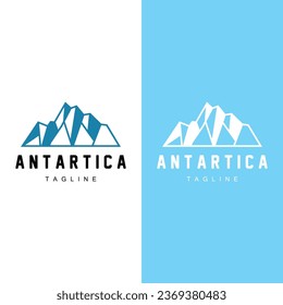 Iceberg Logo, Antarctica Logo Design, Simple Nature Landscape Vector Illustration Template