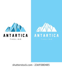 Iceberg Logo, Antarctica Logo Design, Simple Nature Landscape Vector Illustration Template