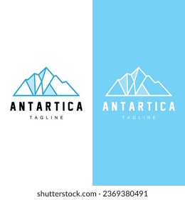 Iceberg Logo, Antarctica Logo Design, Simple Nature Landscape Vector Illustration Template