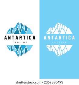 Iceberg Logo, Antarctica Logo Design, Simple Nature Landscape Vector Illustration Template