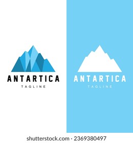 Iceberg Logo, Antarctica Logo Design, Simple Nature Landscape Vector Illustration Template