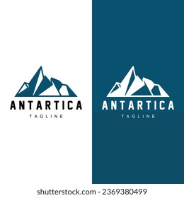 Iceberg Logo, Antarctica Logo Design, Simple Nature Landscape Vector Illustration Template