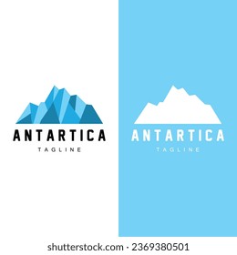 Iceberg Logo, Antarctica Logo Design, Simple Nature Landscape Vector Illustration Template