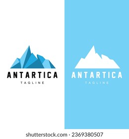 Iceberg Logo, Antarctica Logo Design, Simple Nature Landscape Vector Illustration Template