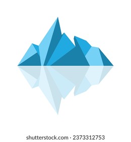 Iceberg Logo, Antarctica Logo Design, Simple Nature Landscape Vector Illustration Template