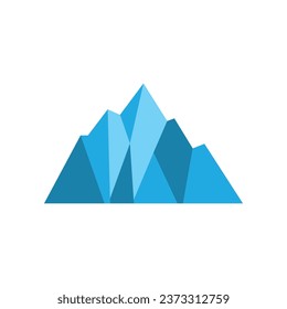 Iceberg Logo, Antarctica Logo Design, Simple Nature Landscape Vector Illustration Template