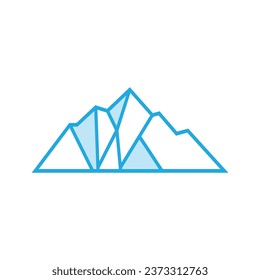 Iceberg Logo, Antarctica Logo Design, Simple Nature Landscape Vector Illustration Template