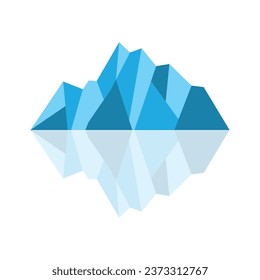 Iceberg Logo, Antarctica Logo Design, Simple Nature Landscape Vector Illustration Template