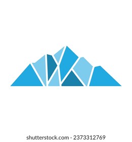 Iceberg Logo, Antarctica Logo Design, Simple Nature Landscape Vector Illustration Template