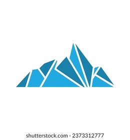 Iceberg Logo, Antarctica Logo Design, Simple Nature Landscape Vector Illustration Template