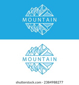 Iceberg Logo, Antarctica Logo Design, Simple Nature Landscape Vector Illustration Template