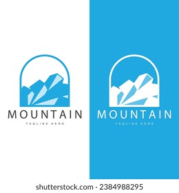 Iceberg Logo, Antarctica Logo Design, Simple Nature Landscape Vector Illustration Template