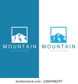 Iceberg Logo, Antarctica Logo Design, Simple Nature Landscape Vector Illustration Template