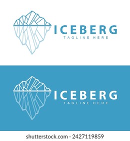 Iceberg Logo, Antarctica Logo Design, Simple Nature Landscape Vector Illustration Template