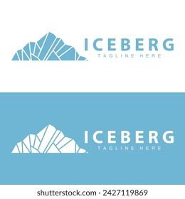 Iceberg Logo, Antarctica Logo Design, Simple Nature Landscape Vector Illustration Template