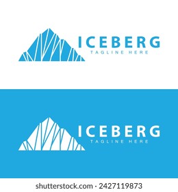 Iceberg Logo, Antarctica Logo Design, Simple Nature Landscape Vector Illustration Template