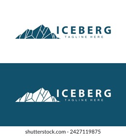 Iceberg Logo, Antarctica Logo Design, Simple Nature Landscape Vector Illustration Template