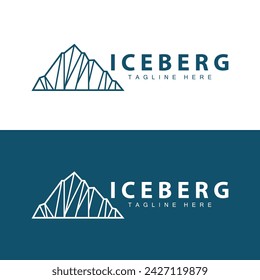 Iceberg Logo, Antarctica Logo Design, Simple Nature Landscape Vector Illustration Template