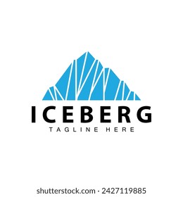 Iceberg Logo, Antarctica Logo Design, Simple Nature Landscape Vector Illustration Template