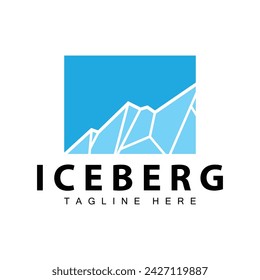 Iceberg Logo, Antarctica Logo Design, Simple Nature Landscape Vector Illustration Template