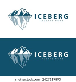 Iceberg Logo, Antarctica Logo Design, Simple Nature Landscape Vector Illustration Template