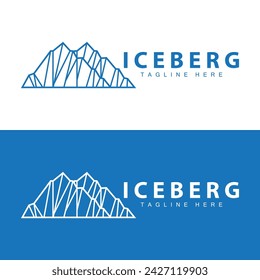 Iceberg Logo, Antarctica Logo Design, Simple Nature Landscape Vector Illustration Template