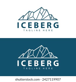 Iceberg Logo, Antarctica Logo Design, Simple Nature Landscape Vector Illustration Template