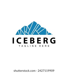 Iceberg Logo, Antarctica Logo Design, Simple Nature Landscape Vector Illustration Template