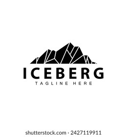 Iceberg Logo, Antarctica Logo Design, Simple Nature Landscape Vector Illustration Template