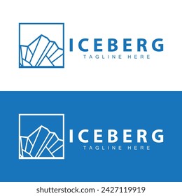 Iceberg Logo, Antarctica Logo Design, Simple Nature Landscape Vector Illustration Template