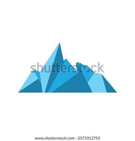 Iceberg Logo, Antarctica Logo Design, Simple Nature Landscape Vector Illustration Template