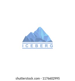 Iceberg logo design, flat design style, iceberg vector isolated white background.