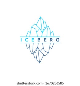 iceberg logo design geometric line outline monoline illustration vector 