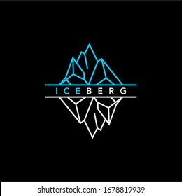 iceberg logo design geometric line outline illustration vector graphic