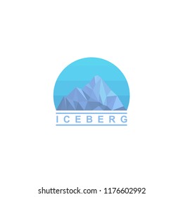 iceberg logo design, geometric vector iceberg isolated white background.