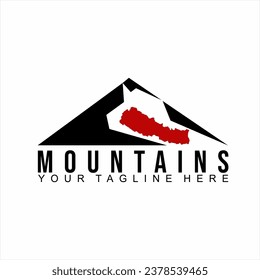 Iceberg logo design with Nepal map.