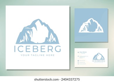 Iceberg logo design with simple line art style