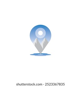 iceberg logo design template illustration location water vector