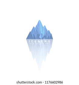 iceberg logo design, iceberg vector illustration isolated white background.