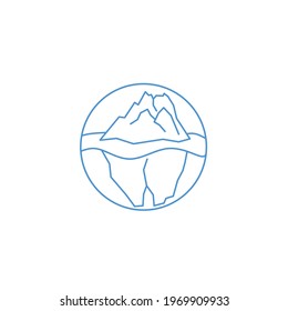 Iceberg logo design vector. Infographic, climate change, global warming, arctic